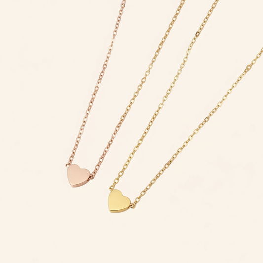 Shine Heart Halsketten in Gold und Roségold mit kleinem Herz